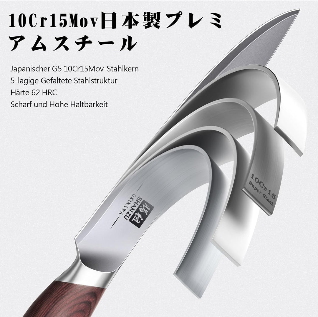 SHAN ZU Allzweckmesser 15cm, Japanisches Kochmesser für Gemüse, Küchenmesser mit Scharfer Klinge aus