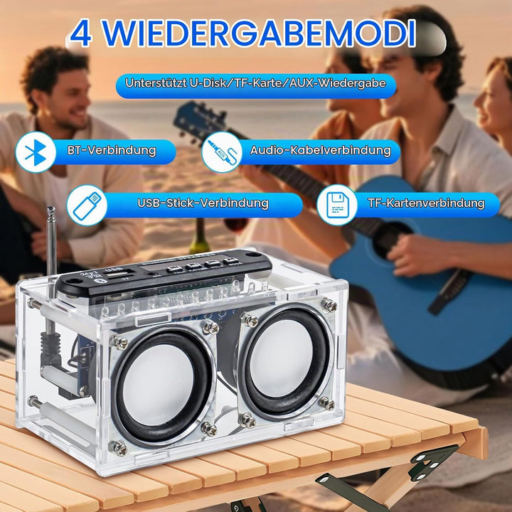 Heemol Elektronik Löt Bausatz Radio Mini Verstärker,87.5-108MHZ DIY Kit Verstärker Bluetooth Lautspr