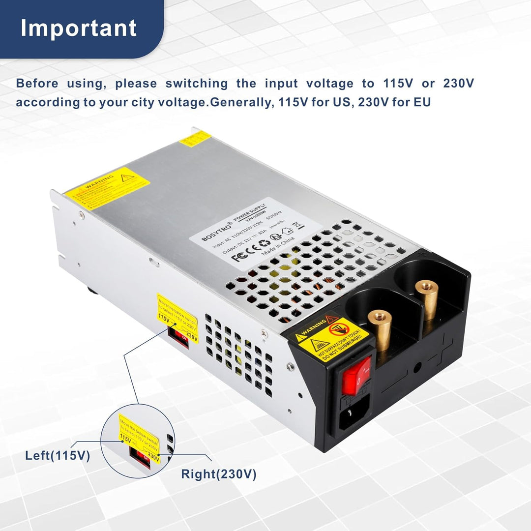 Schaltnetzteil 12V 83A 1000W Netzteil Transformator Power Supply Trafo 230v auf 12v Netzteil SMPS fü