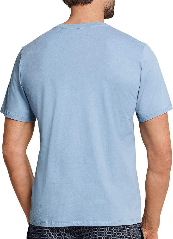 Schiesser Herren Schlafanzugoberteil T-Shirt Knopfleiste - 163831 54 Gelb_163831, 54 Gelb_163831
