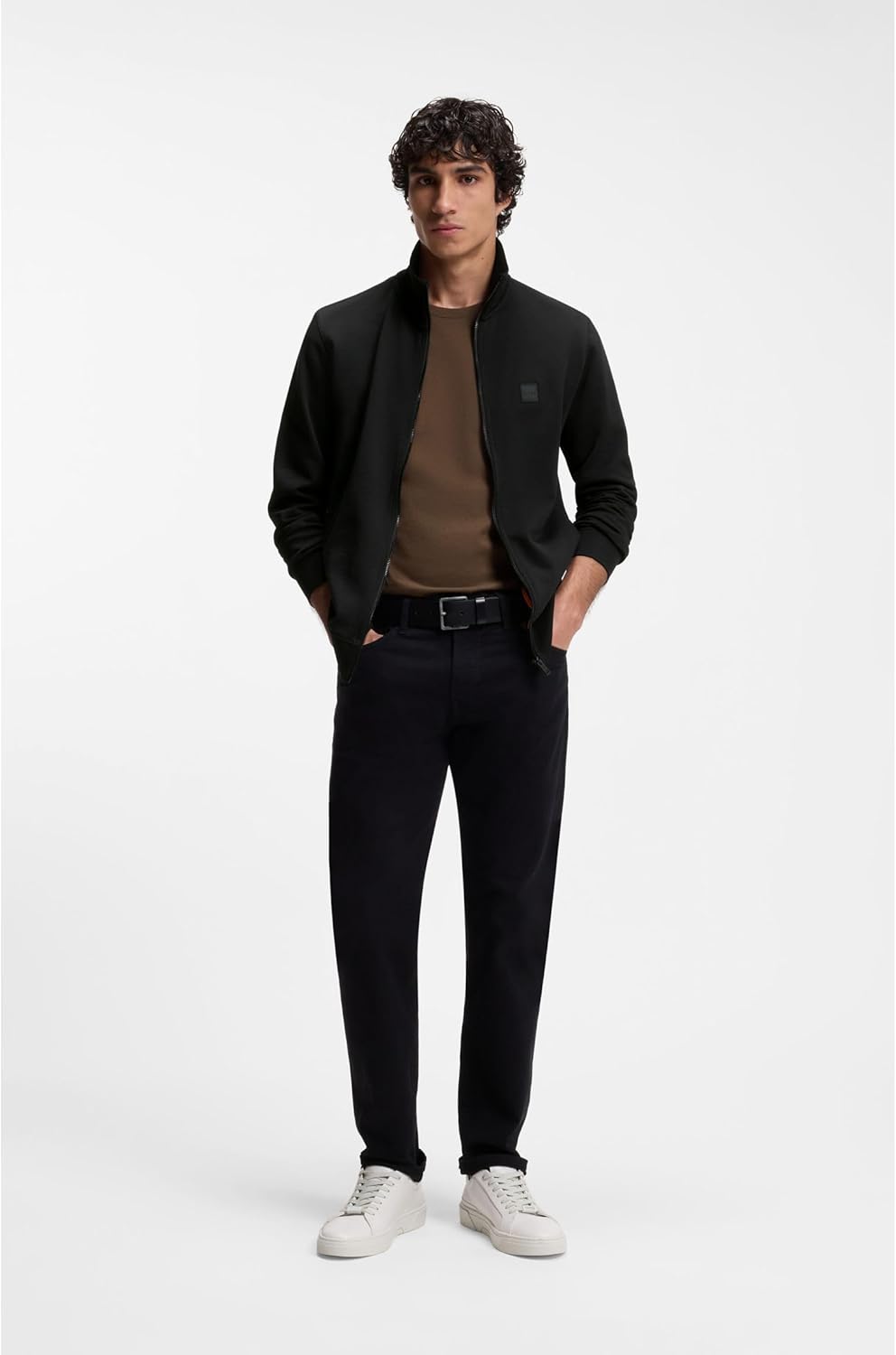 BOSS Herren Zestart Jacke aus Baumwoll-Terry mit Reissverschluss und Logo-Aufnäher XS Black 001, XS