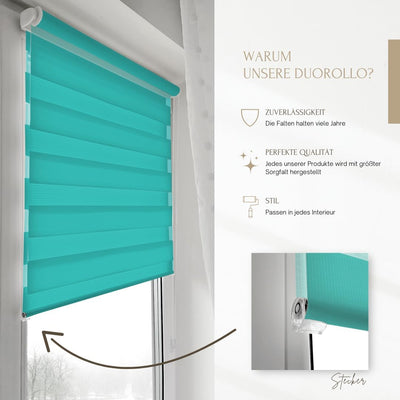 Home-Vision® DuoRollo Klemmfix, Doppelrollo ohne Bohren mit Klämmträgern, Rollos für Fenster und Tür