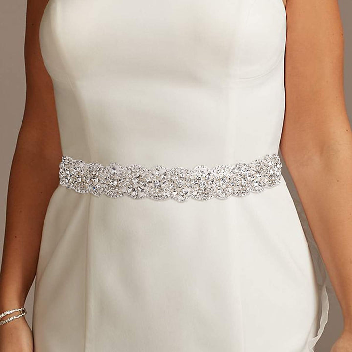 EVER FAITH Braut Gürtel Hochzeit Kristall Schärpe für Brautjungfernkleider Brautkleid Ballkleid Aben