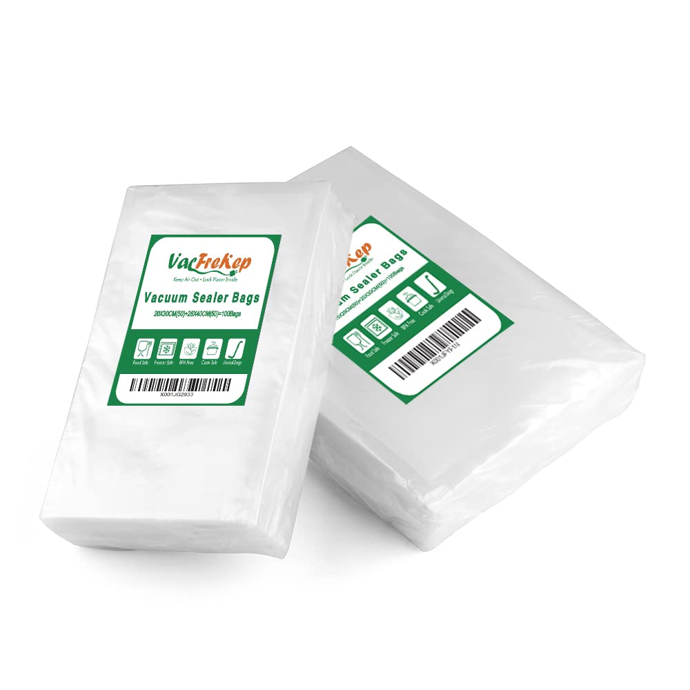 VacFreKep 100 Beutel 20x30cm(50) und 28x40cm(50) Vakuumier Beutel Vakuumbeutel für Lebensmittel,BPA-