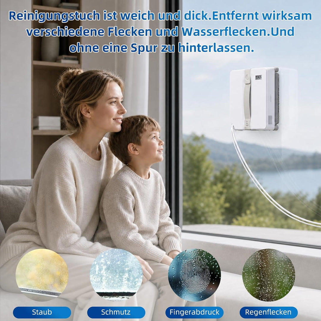 16 Stück Reinigungstücher für ECOVACS Winbot Mini Fensterputzroboter | Waschbar und Wiederverwendbar