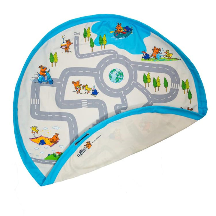 meori Kinderspielzeug Aufbewahrungsdecke - Spielteppich mit 'Sendung mit der Maus' Motiv aus Polyest
