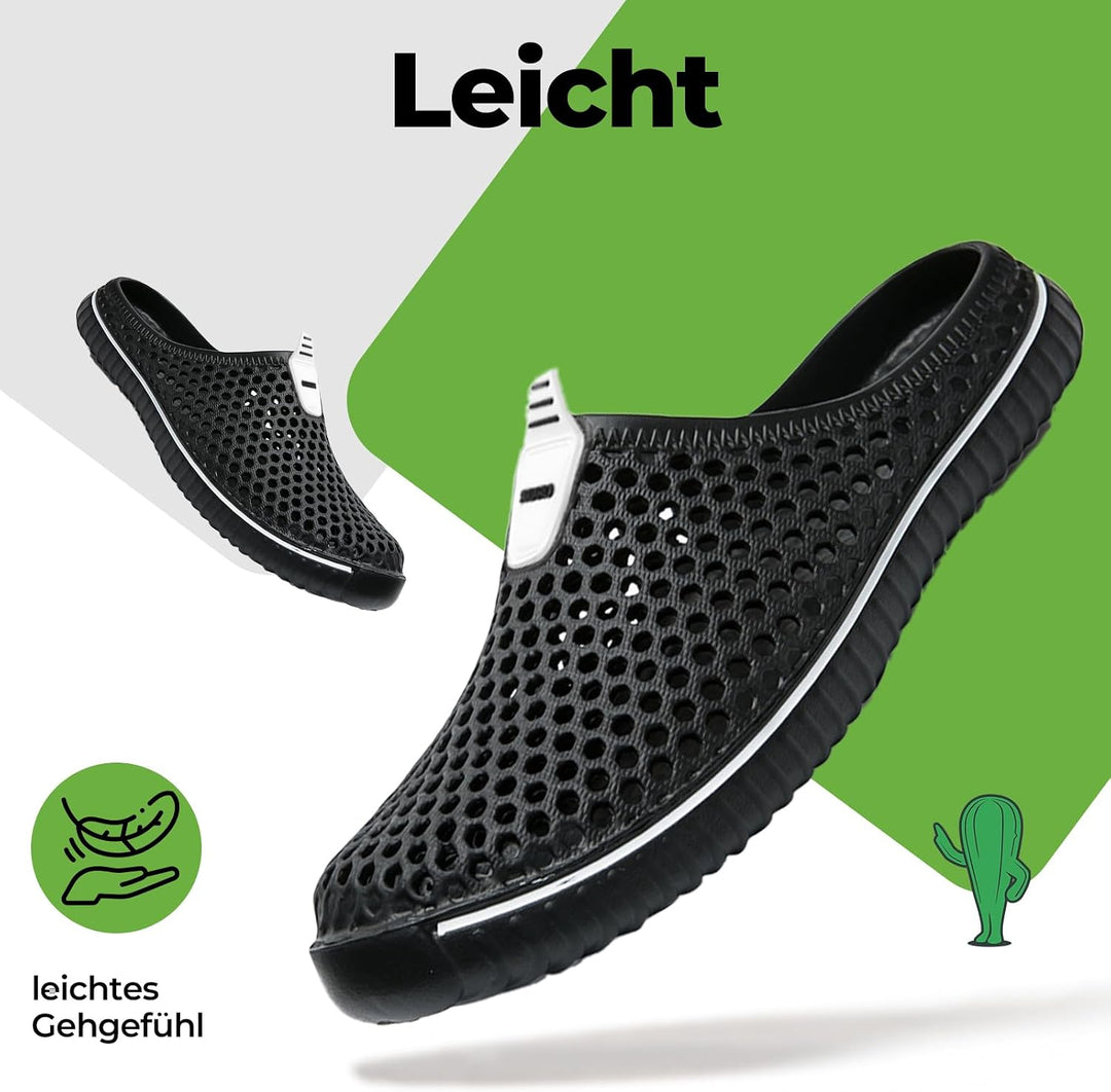SAGUARO Clogs Pantoletten Herren Damen Sommer Atmungsaktiv Hausschuhe Gartenschuh Beach Slipper Gr.3