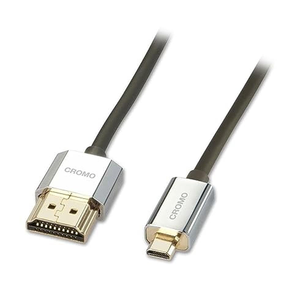 LINDY 41682 - HDMI-Kabel auf Typ Mini-HDMI A/D 4.5 Meter CROMO Slimline High Speed, 4K@60Hz HDMI 2.0