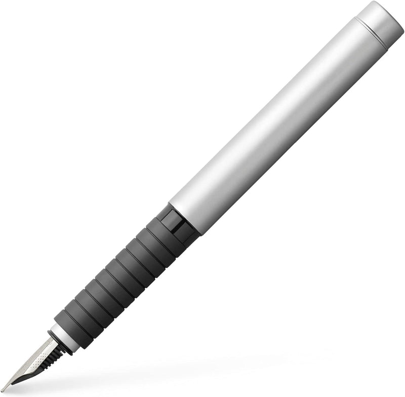 Faber-Castell 148521 - Füllfederhalter Basic Metall matt, Feder F, Silber, 1 Stück silber matt Fülle