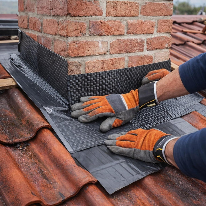 Stabilo Kaminanschlussband - 300mm x 5m - Braun | Wandanschlussband | für Dach Kamin Wand Schornstei