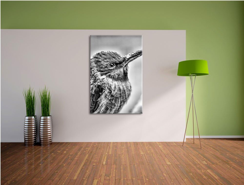 Pixxprint Monocrome, Kleiner tropischer Vogel, Format: 100x70 auf Leinwand, 100x70