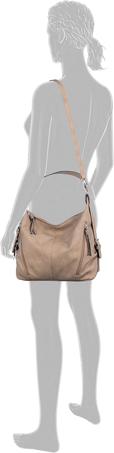 TOM TAILOR bags Caia Damen Hobo Bag Schultertasche 37x14x30 Taupe, 37x14x30 Taupe