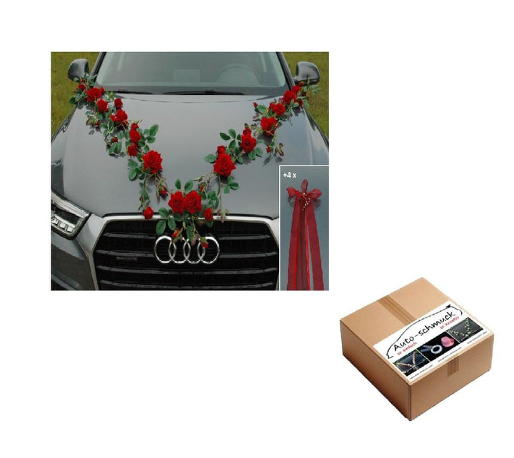 Rosen Girlande Braut Paar Rose Deko Dekoration Autoschmuck Hochzeit Car Auto Wedding ®Auto-schmuck D
