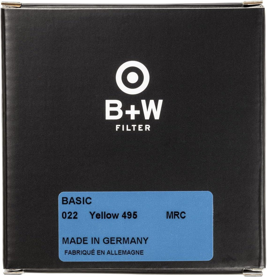 B+W Gelbfilter 022 MRC Basic 62mm (16x vergütet, Professional)