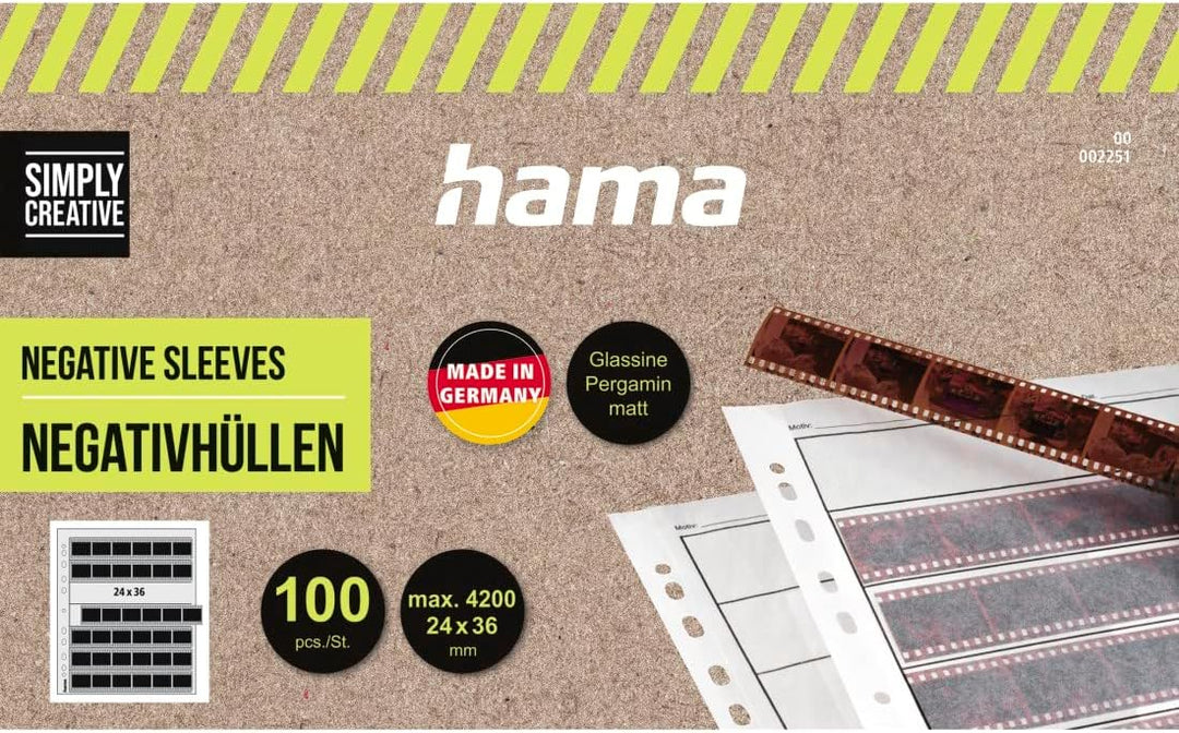 Hama Negativarchivierungshüllen (Pergamin) für je 7 Kleinbild-Streifen à 6 Bilder (100 St.) 100 St.