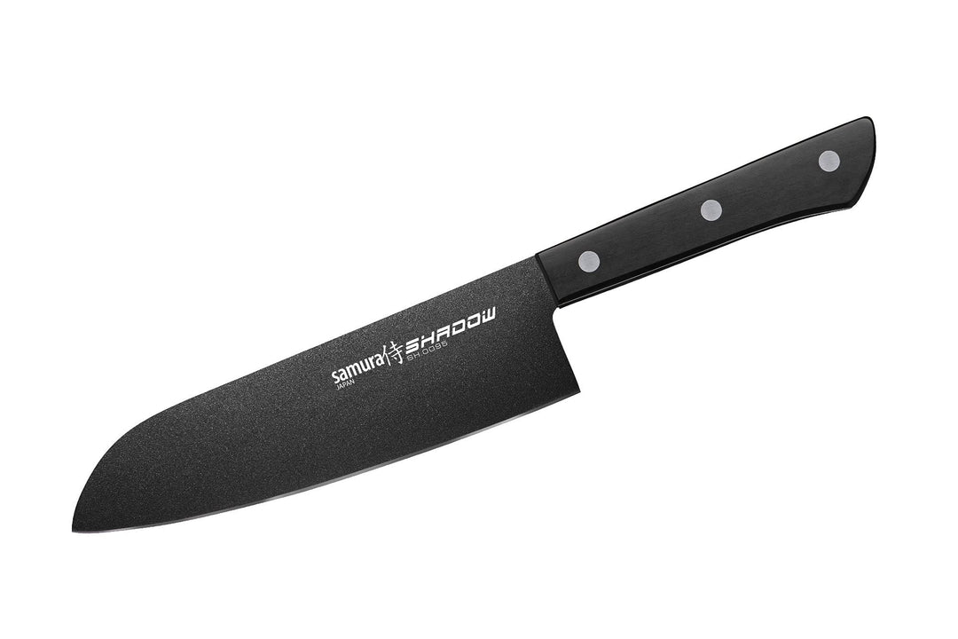 Samura Profi Santokumesser ultra-scharf, gross, aus japanisch AUS 8 Edelstahl, 18cm Klingeschwarze K
