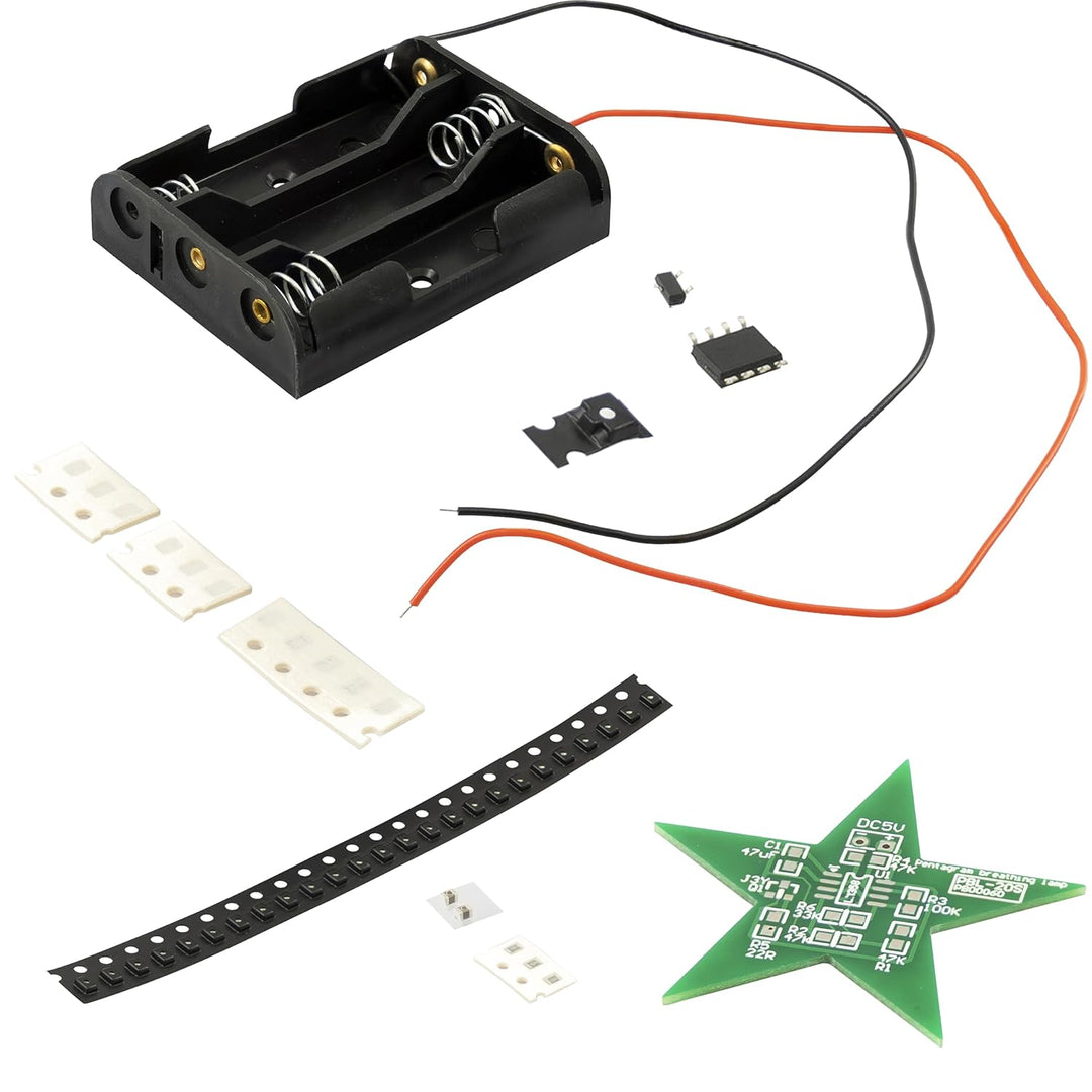 Az Delivery 3x LED Weihnachtsstern Lötset – DIY Elektronik Bausatz für einen Stern mit rotem Beleuch
