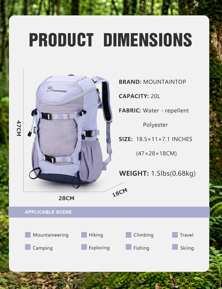 Mountaintop 20L Wanderrucksack Herren Damen Trekkingrucksack Reiserucksack Outdoor Rucksack Trekking