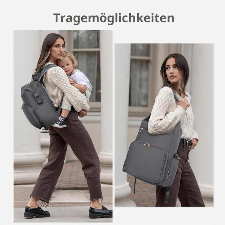 CEI-CEI Neopren Wickelrucksack Grosse Wickeltasche für Neugeborene, wasserdichter Reise-Rucksack für