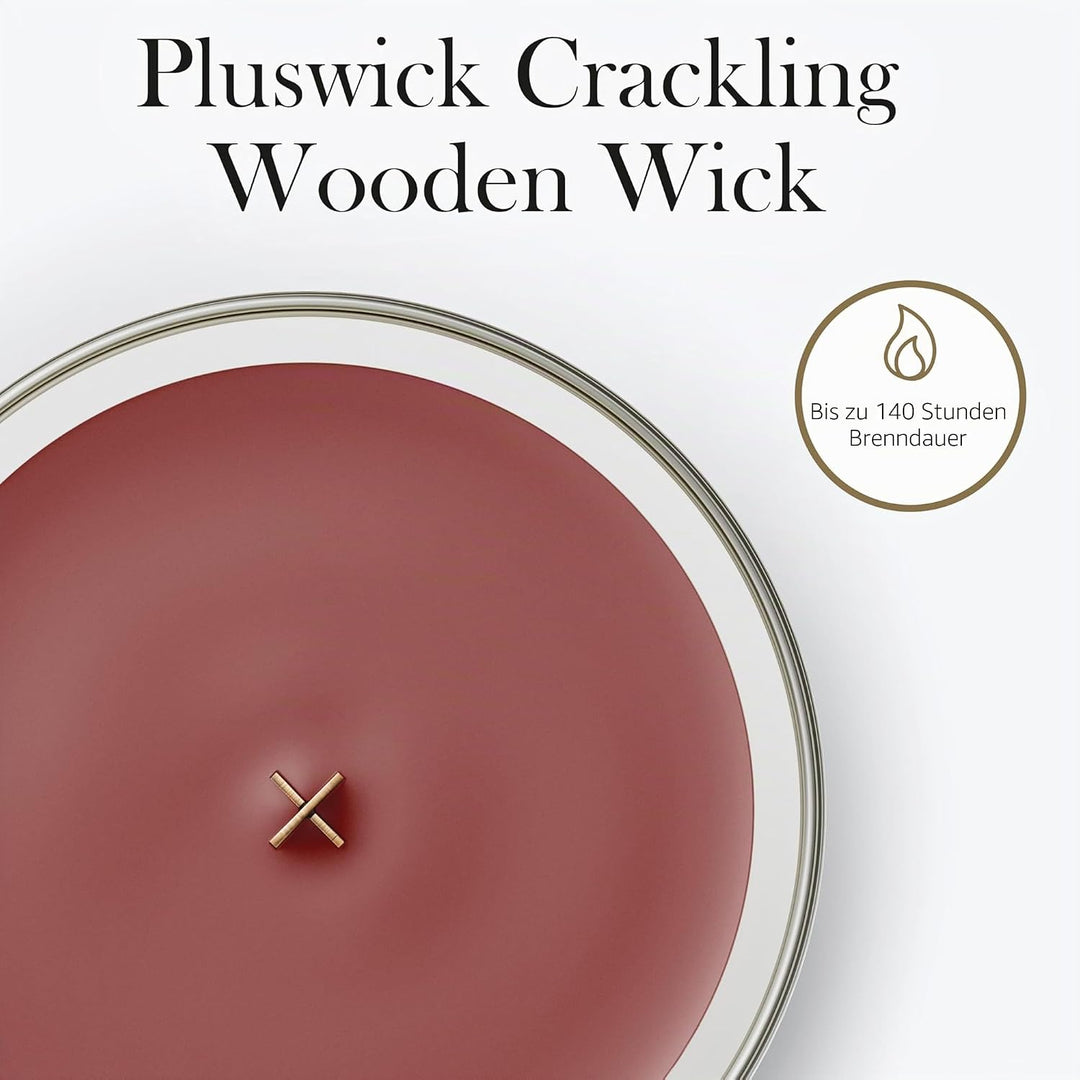 Grosse WoodWick Duftkerze im Sanduhrglas mit knisterndem Docht, Cinnamon Chai, bis zu 130 Stunden Br