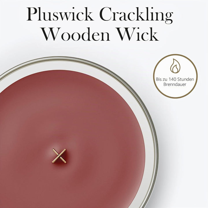 Grosse WoodWick Duftkerze im Sanduhrglas mit knisterndem Docht, Cinnamon Chai, bis zu 130 Stunden Br