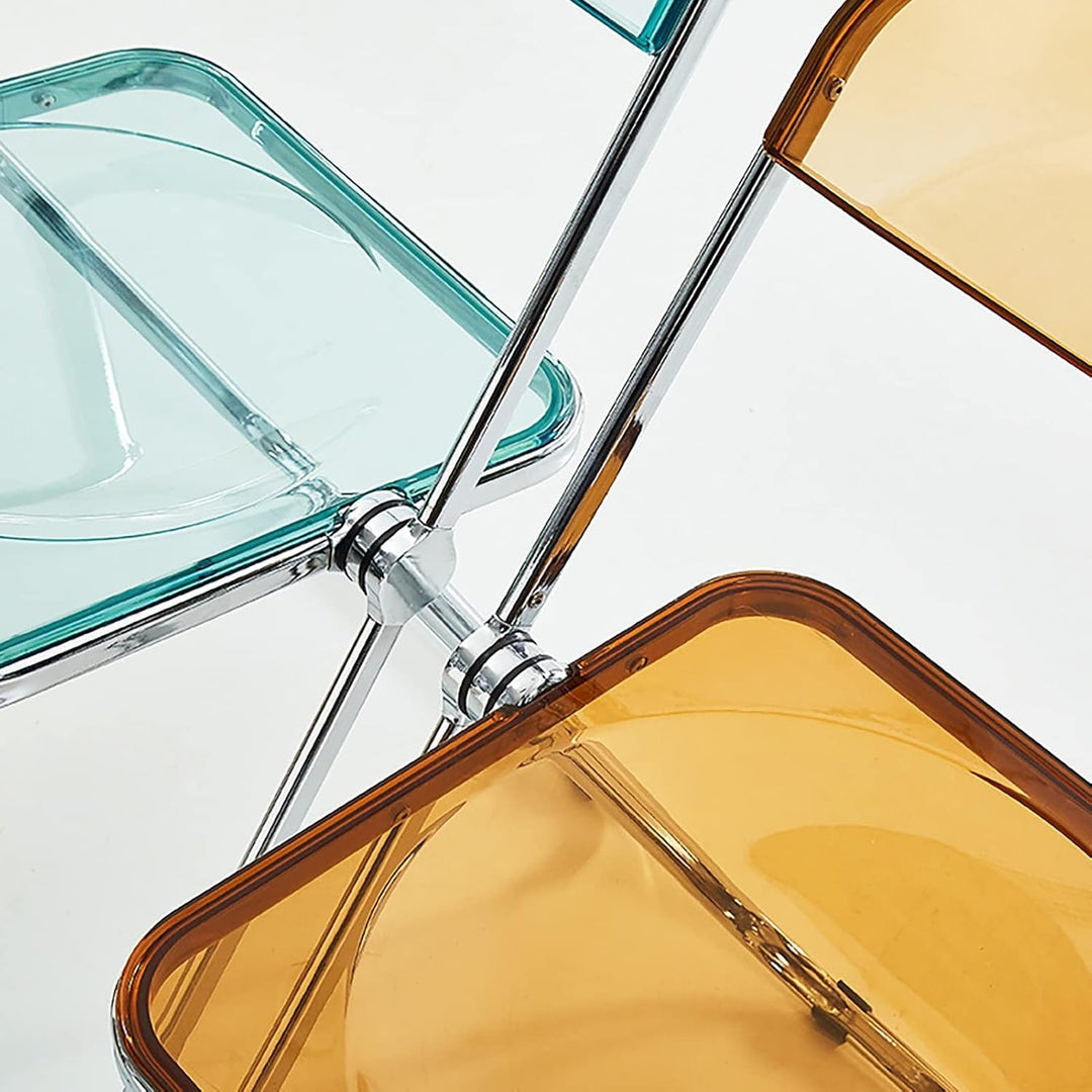 AoForce Acryl-Klappstühle Luxuriöser moderner transparenter Klappstuhl Stapelbarer Kristallsitz Wohn