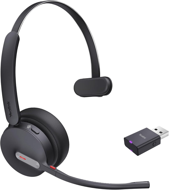 Yealink WH64 Hybrid Mono Teams Headset inkl. Dongle - Hybrid-Technologie, Ideal für Microsoft Teams,