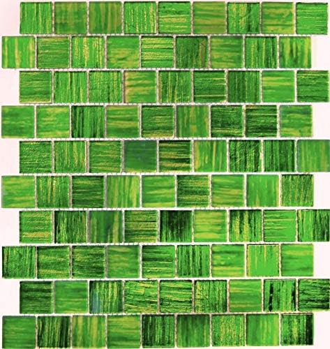 Mosaik Fliese Glasmosaik Crystal Milchglas grün klar gefrostet matt für WAND BAD WC DUSCHE KÜCHE FLI