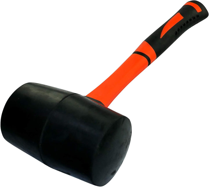 AERZETIX - C46070 - Hammer/Holzhammer/Gummikopfhammer Schwarz - TPR Griff Orange - 365mm 900gr - Wer