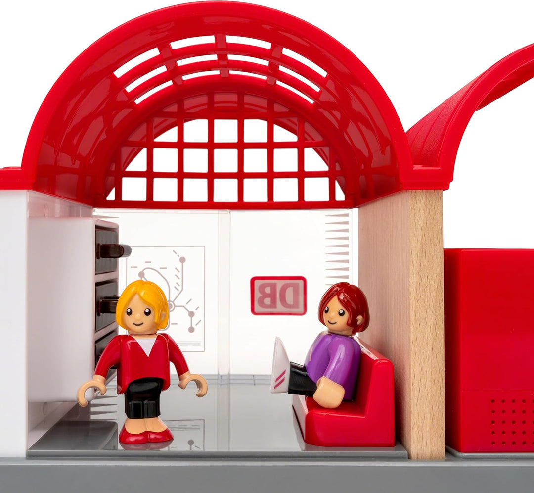 BRIO World 33940 BRIO Deutsche Bahn Ice Set - Eisenbahn-Set mit Schienen, Bahnhof und Zug im Stil de