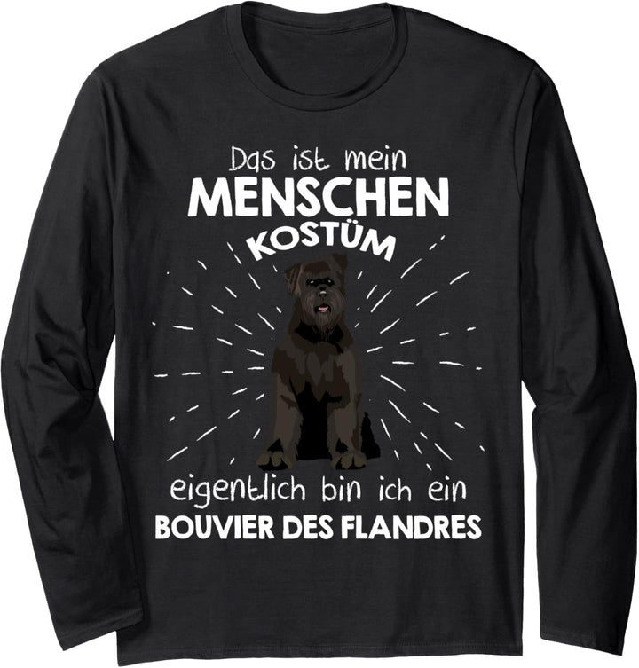 Mein Menschen Kostüm Bin ich ein Bouvier des Flandres Langarmshirt