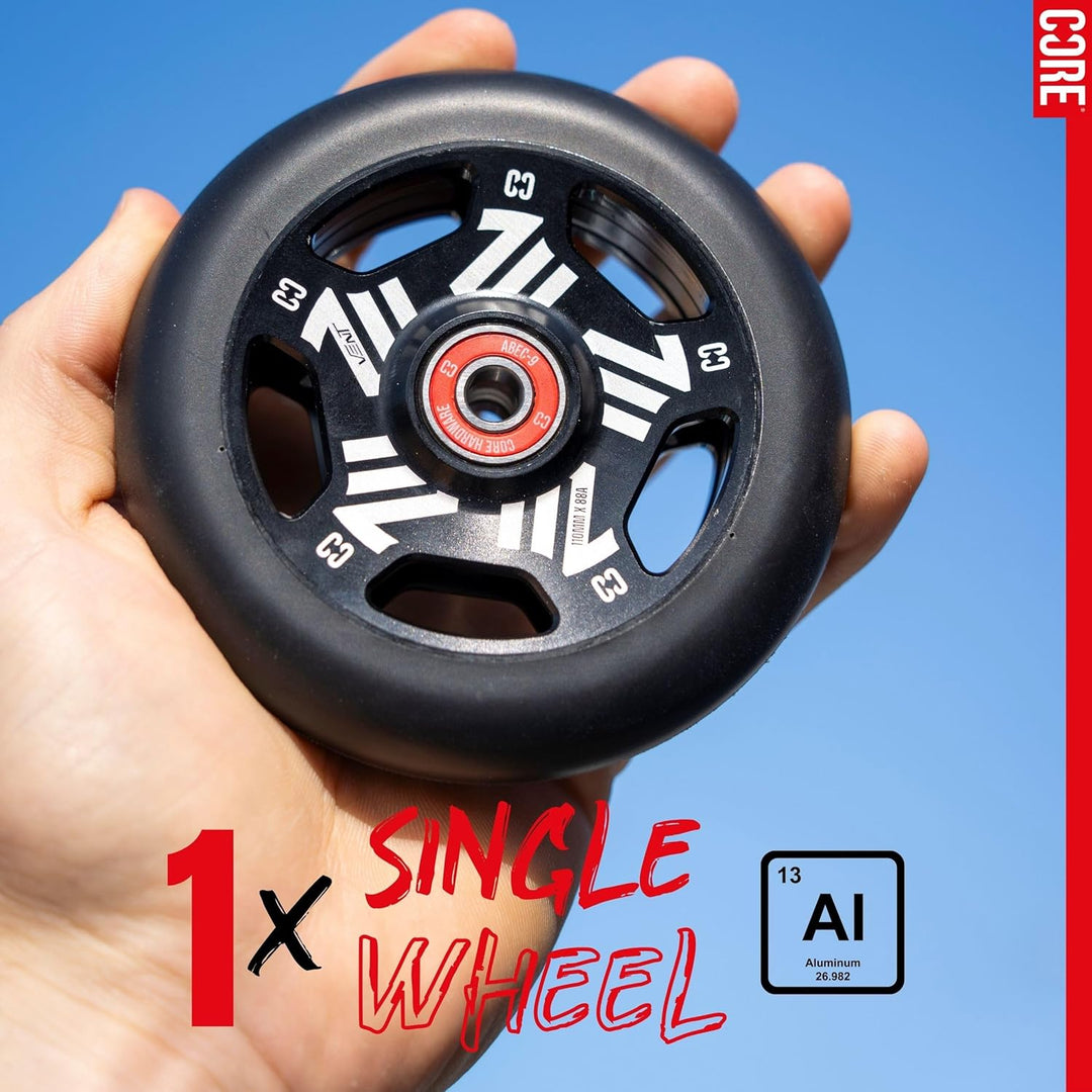 CORE Vent Stunt-Scooter-Räder – 110 mm Speichen, ultraleichtes Rad mit ABEC 9 Kugellagern, Legierung