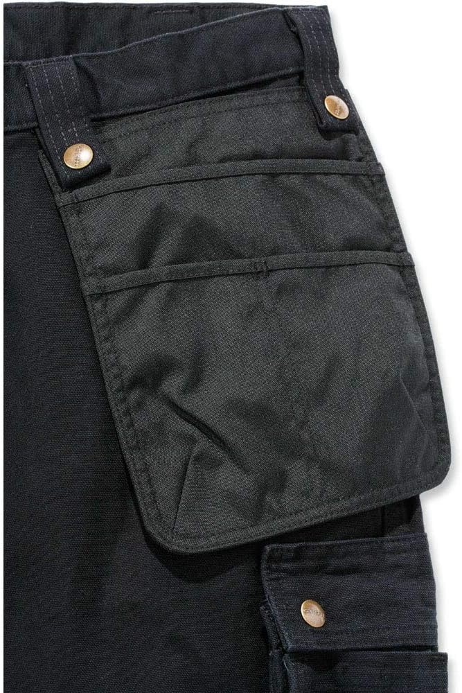 Carhartt Herren Washed Duck Multipocket Hose Work Utility Pants, 38W / 32L Schwarz