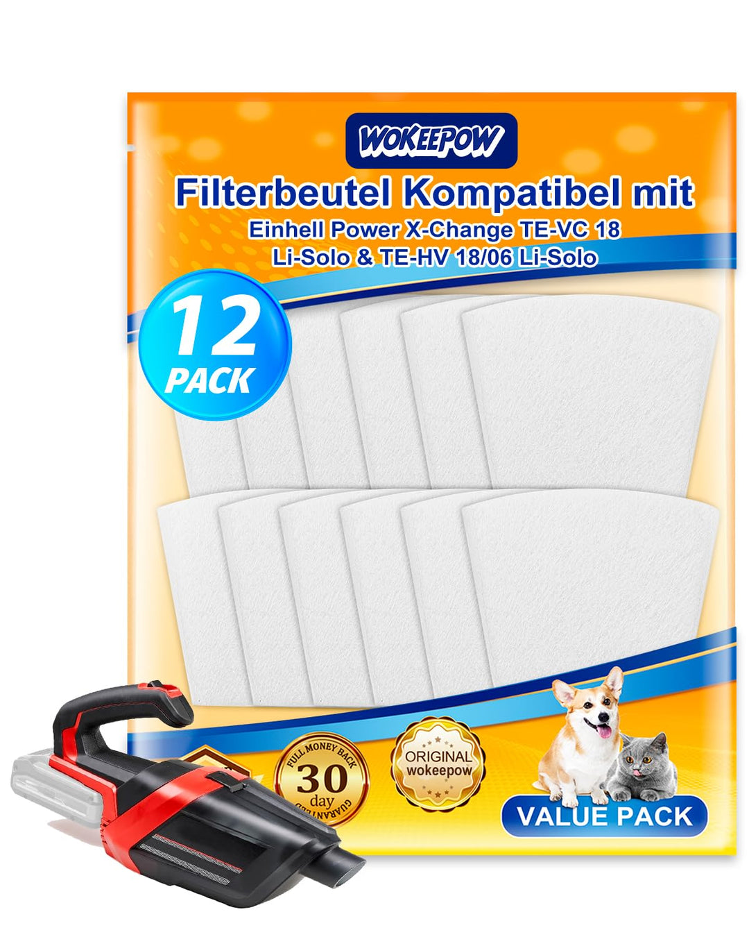 Ersatzfilter Kompatibel mit Einhell Power X-Change TE-VC 18 Li-Solo & TE-HV 18/06 Li-Solo schnurlose