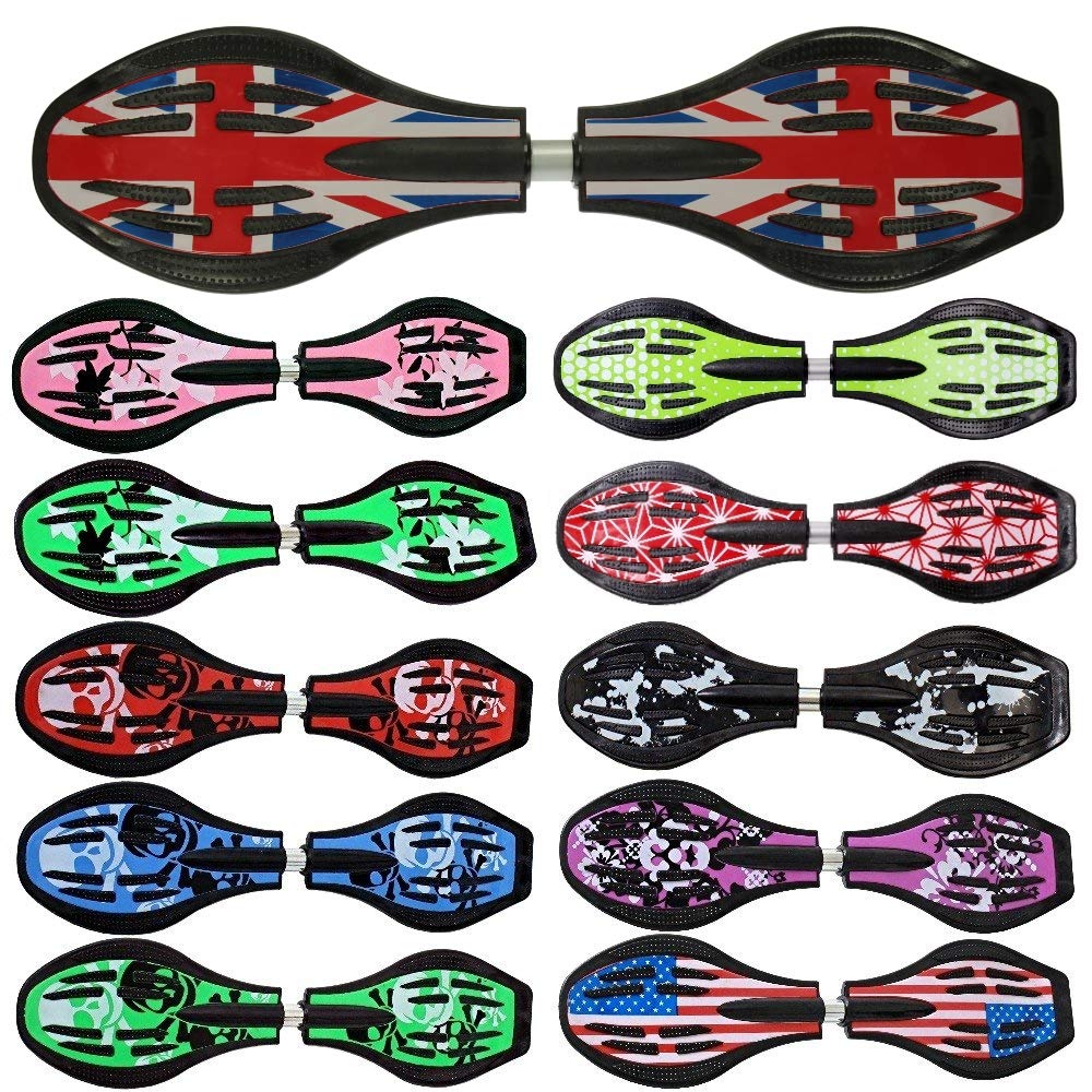 FunTomia Waveboard Original Mach1 Kugellager inkl. Tasche - Bis 120kg - (Verschiedene Farbdesigns) E