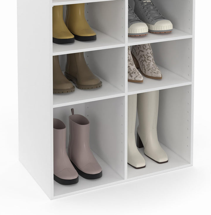 IDMarket - Schuhregal 16 Fächer weiss