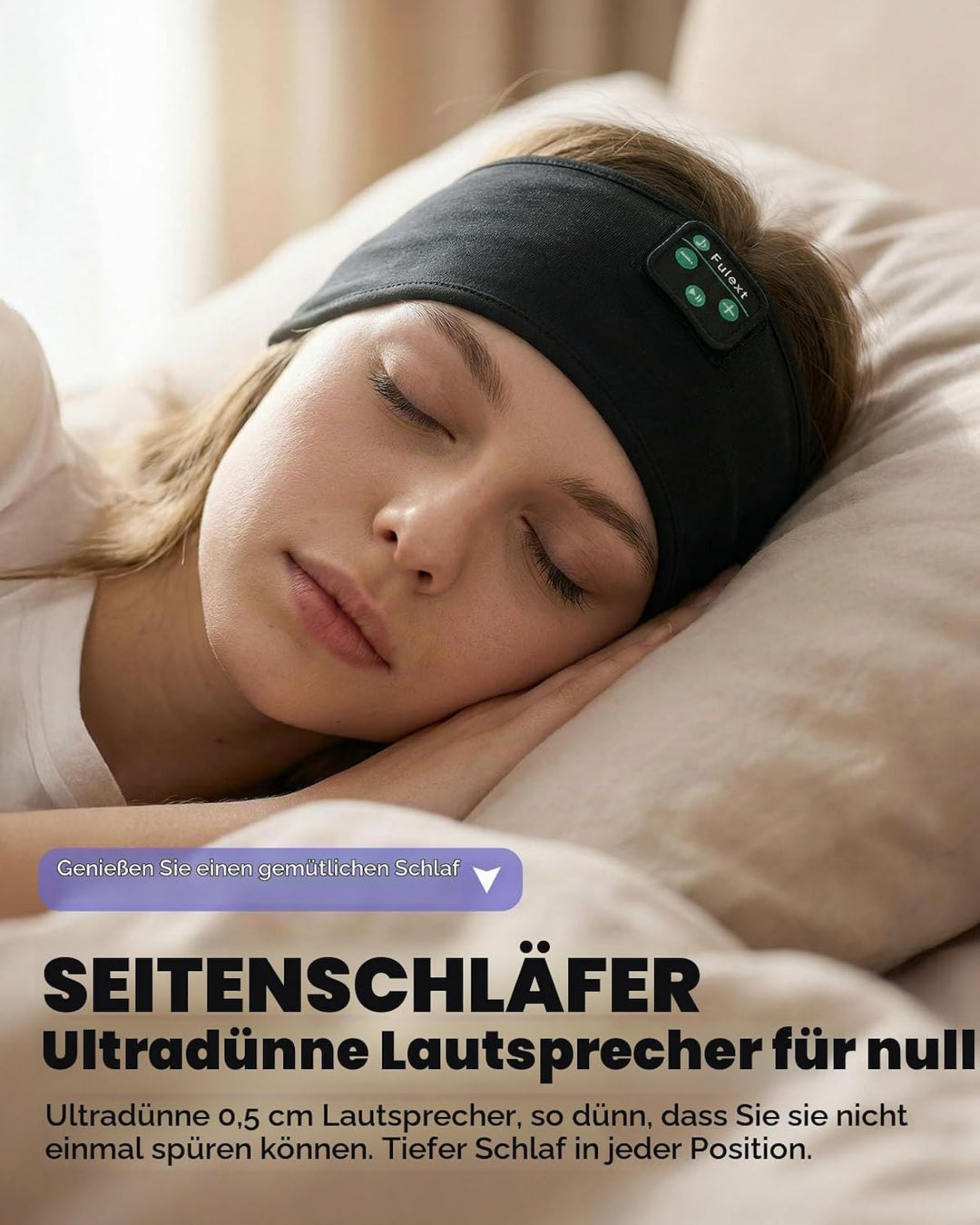 Schlaf Kopfhörer Ohrstöpsel, Kabellos Sport Stirnband Kopfhörer mit HD Stereo Lautsprecher für Sport