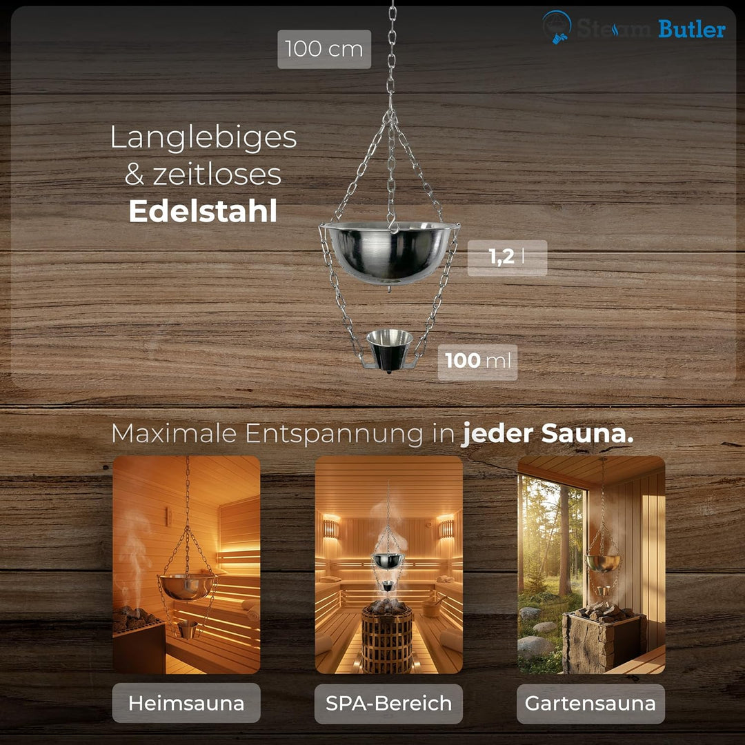 Original Steam Butler Home - Automatischer Aufguss für die Sauna/Heimsauna/Gartensauna - Material: E