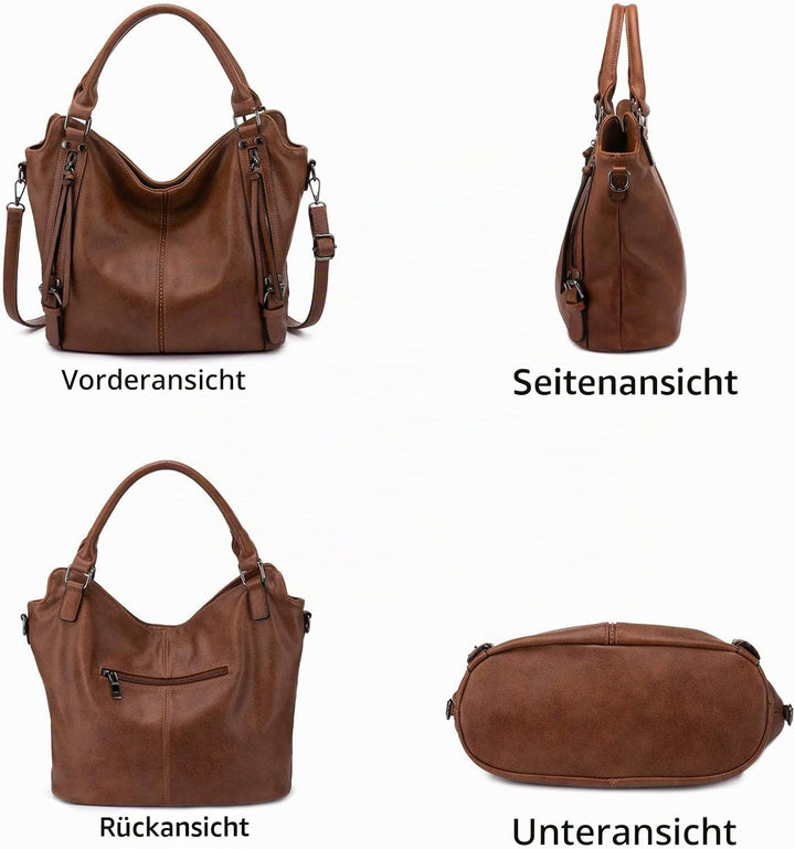 Realer Damen Handtaschen Mittel Shopper Lederhandtasche Schultertasche Umhängetasche Geldbörse Hobo