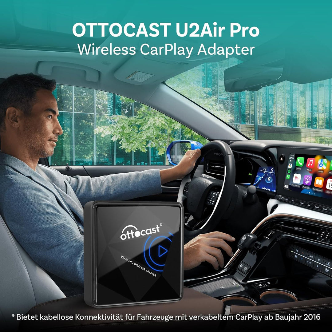 OTTOCAST U2Air Pro Wireless CarPlay Adapter, Nahtlose Bluetooth- und Wi-Fi-Verbindung, Kompatibel mi