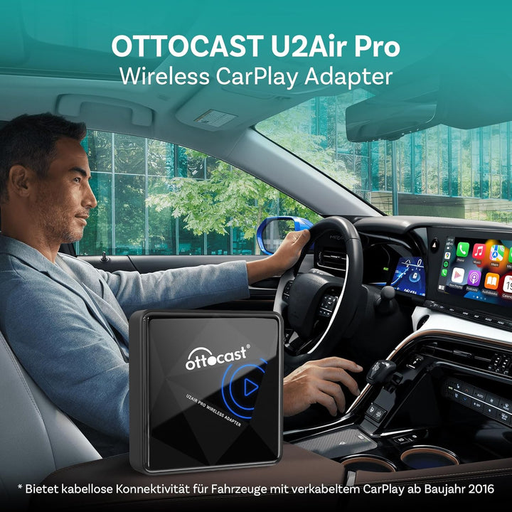 OTTOCAST U2Air Pro Wireless CarPlay Adapter, Nahtlose Bluetooth- und Wi-Fi-Verbindung, Kompatibel mi