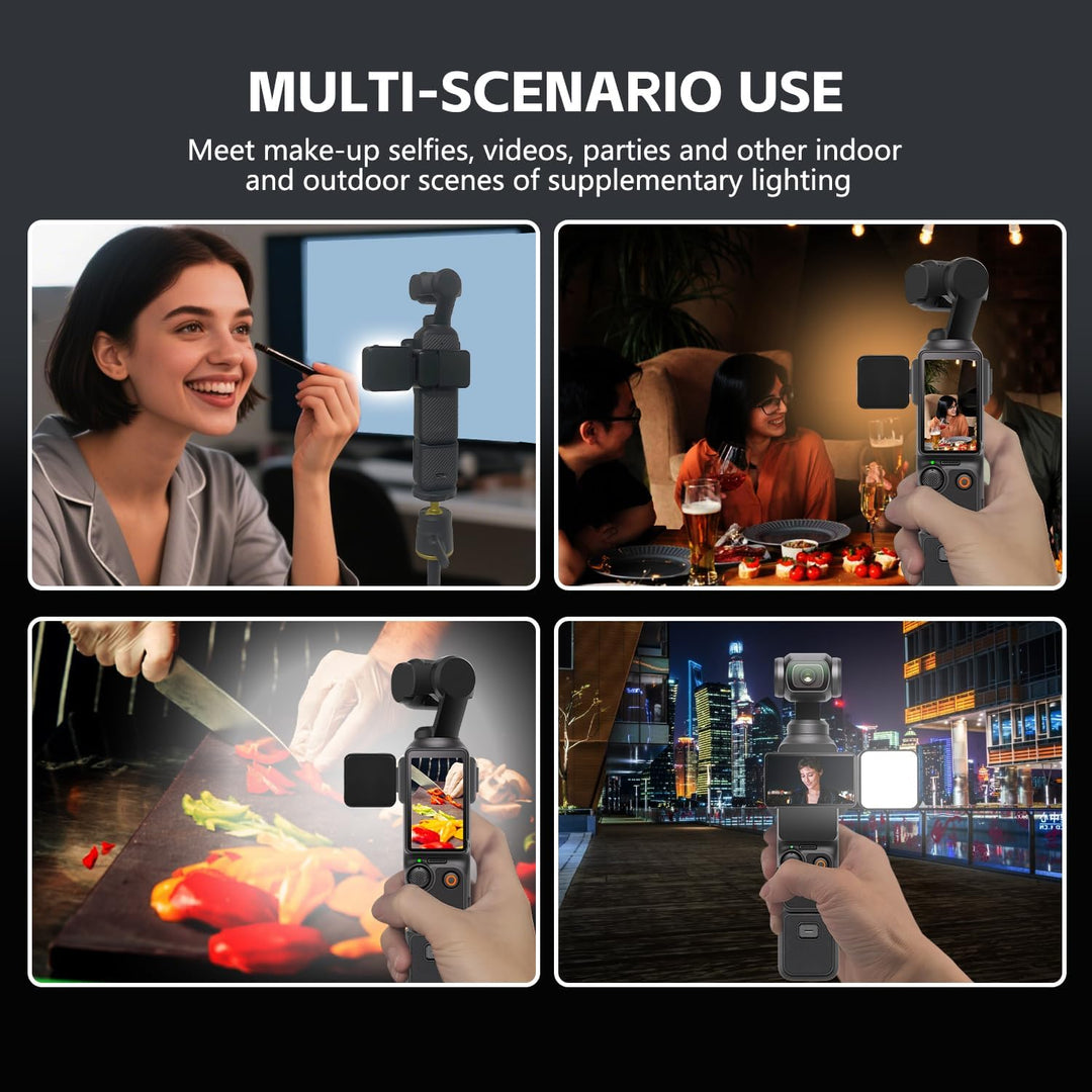 Pocket 3 Magnetisches Mini Video Licht, Farbtemperatur in 3 Stufen, Helligkeit in 2 Stufen, 300mAh A