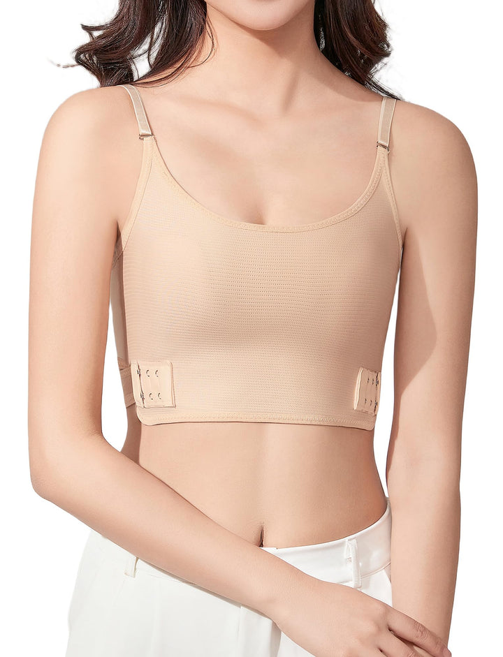 AIEOE Damen Brust Binder für Transgender FTM Cosplay Verstellbarer Kurze Korsett Binder-BH Sport-BH