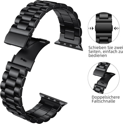 Wepro Armband Kompatibel mit Apple Watch Armband 49mm, Metall Edelstahl Watch Ersatzband für Apple W