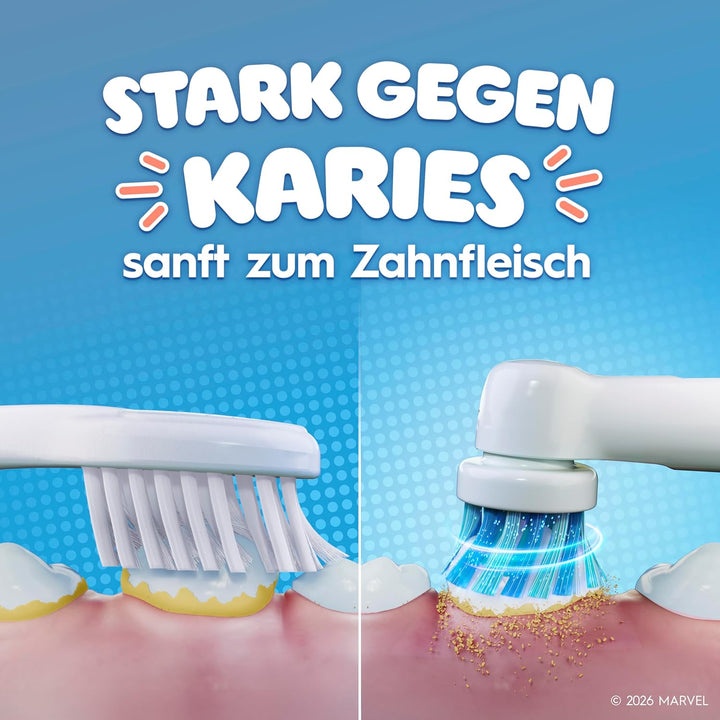Oral-B Kids Spiderman Aufsteckbürsten für elektrische Zahnbürste, extra weiche Borsten, für Kinder a