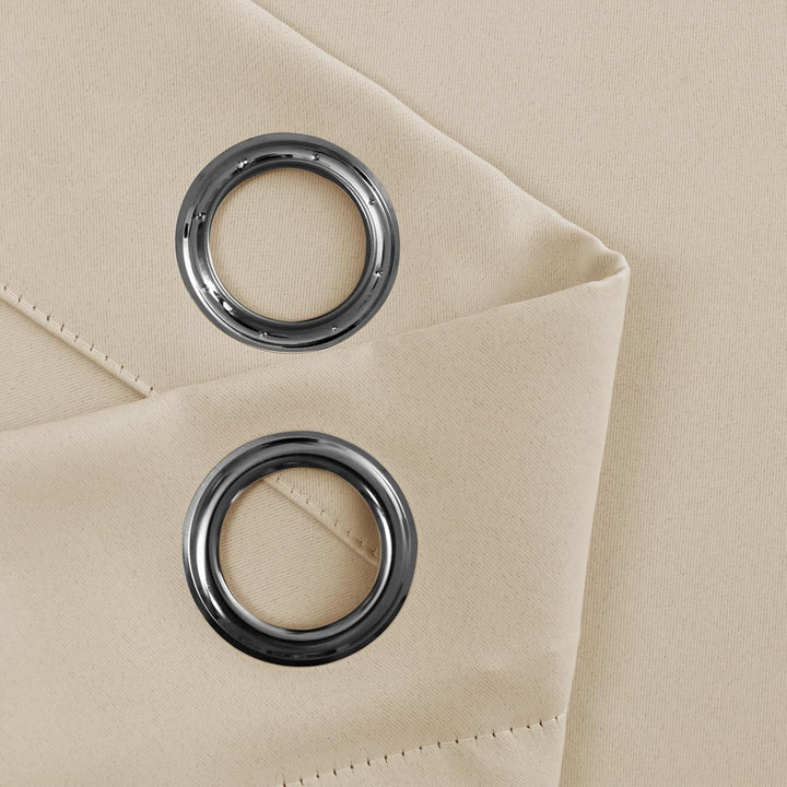 JIUZHEN Blickdicht Vorhänge Gardinen Ösenvorhang für Schlafzimmer Wohnzimmer,Beige Verdunkelungsvorh