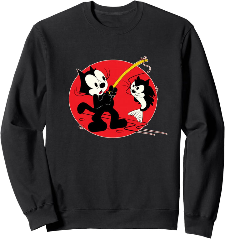 Felix Katze Cartoon Angeln Katze Fisch sieht aus wie Felix Vintage Sweatshirt