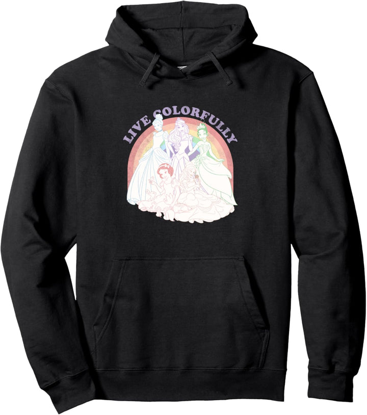 Disney Princess Rainbow Live Colorfully Rainbow Portrait C1 Pullover Hoodie
