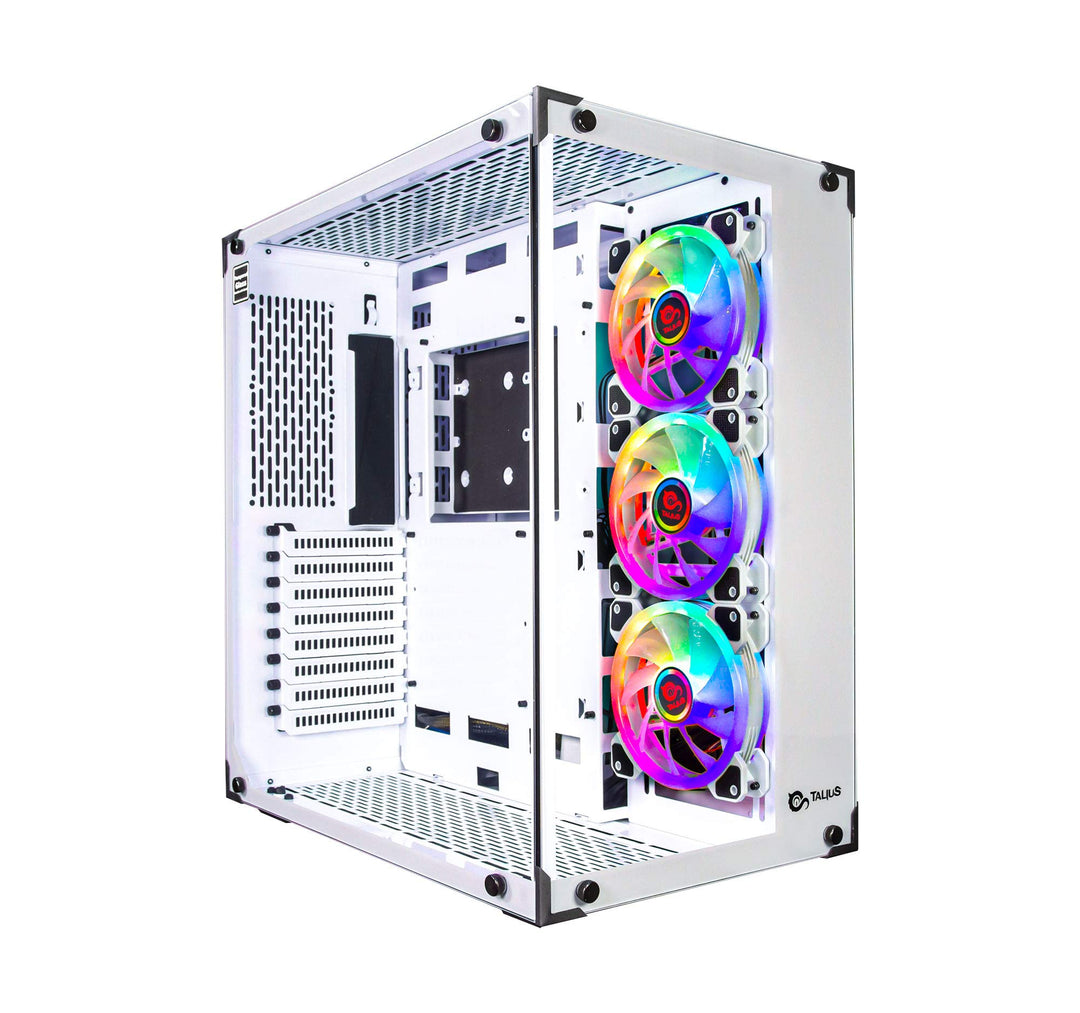 Talius Cronos Frost ATX-Gaming-Box, gehärtetes Glas, Lüfter Iris ARGB (in DREI Farben erhältlich) (W