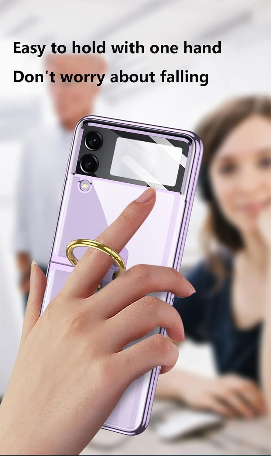 CeeEee Hülle Z Flip 4 Handyhülle Kompatibel mit Samsung Galaxy Z Flip 4 5G Transparent Stossfest Hül